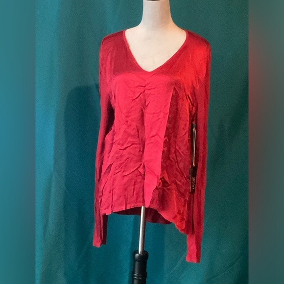 XCVI Tops - XCVI, FB, Kalvin Top, Size Large, Red, Viscose, Rayon, (NWT)